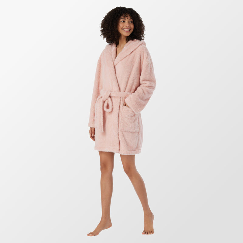 Schiesser, Dressing gown with hood - Pink