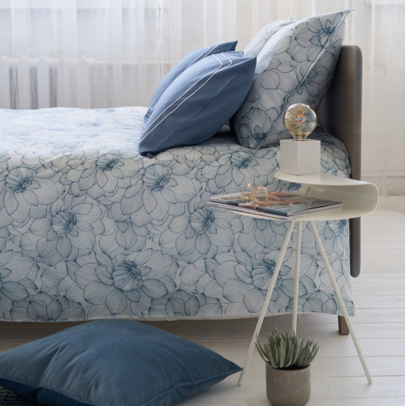 dekbedovertrek Rubiya blue, Nomo - housse de couette Rubiya blue, Nomo - duvet cover Rubiya blue, Nomo