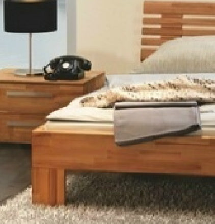 Detail van het Litto bed uit de Wood-Line collectie van Hasena